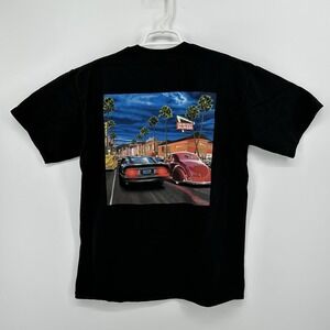 In-N-Out Burger California 2015 Classic Cars Graphic Black T-Shirt Men's L